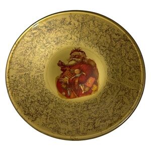 Vintage Father Christmas Santa Claus Decorative Dish Holiday Decor